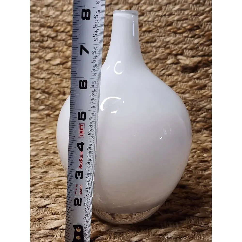 IKEA Glass Salong Vase by Johanna Jellinek Retired White Hand Blown
